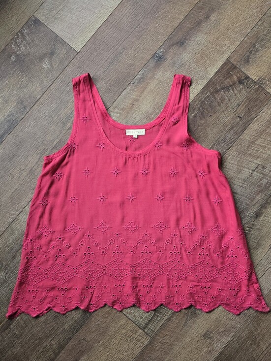 Rubyyaya Tops - RubyYaya Sundance Catalog Sleeveless Pink Embroidered Tank Top Size Small